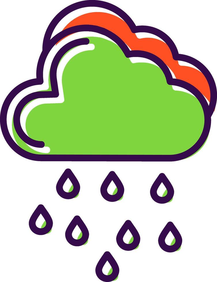lluvia lleno diseño icono vector