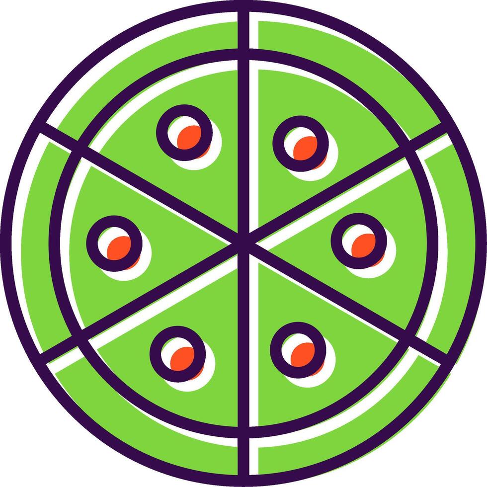 Pizza lleno diseño icono vector