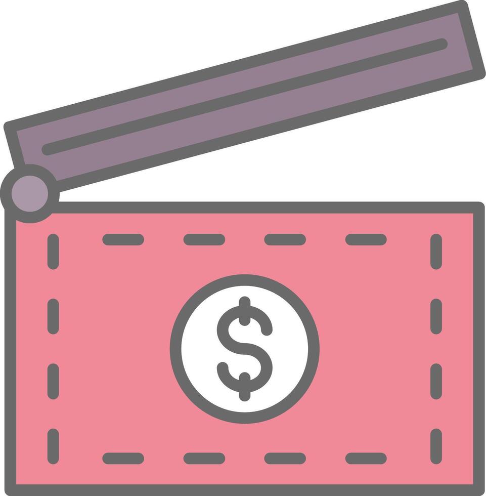 Clapperboard Line Filled Light Icon vector
