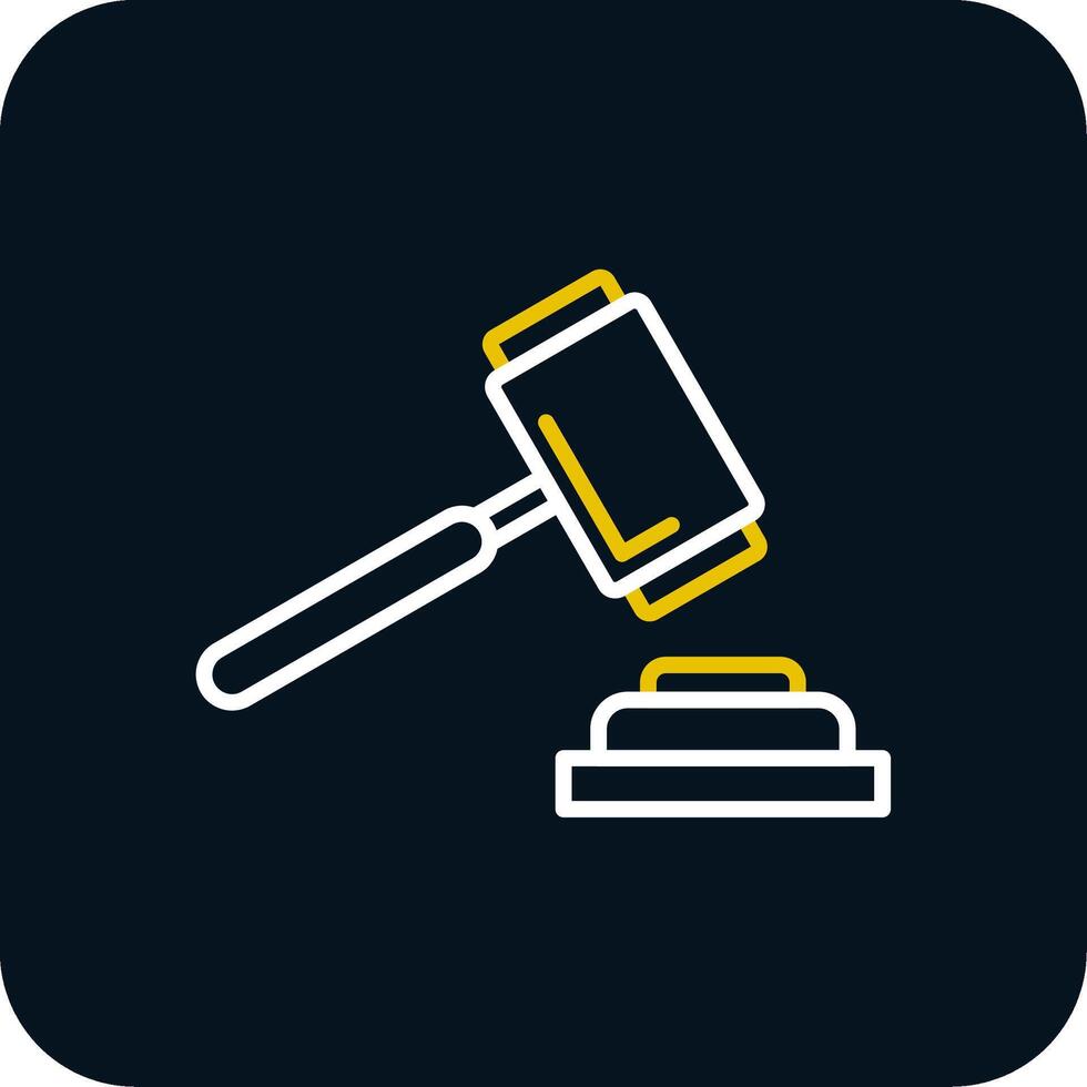 Auction Line Red Circle Icon vector