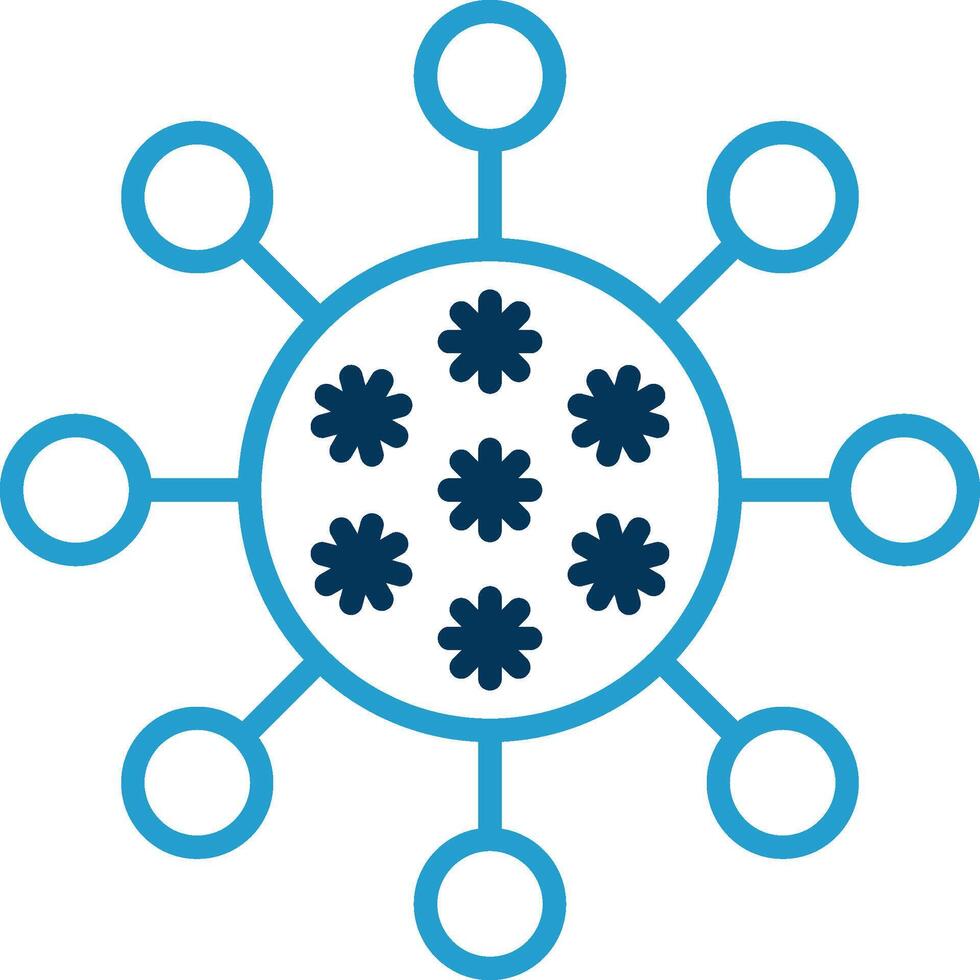 Bacteria Line Blue Two Color Icon vector