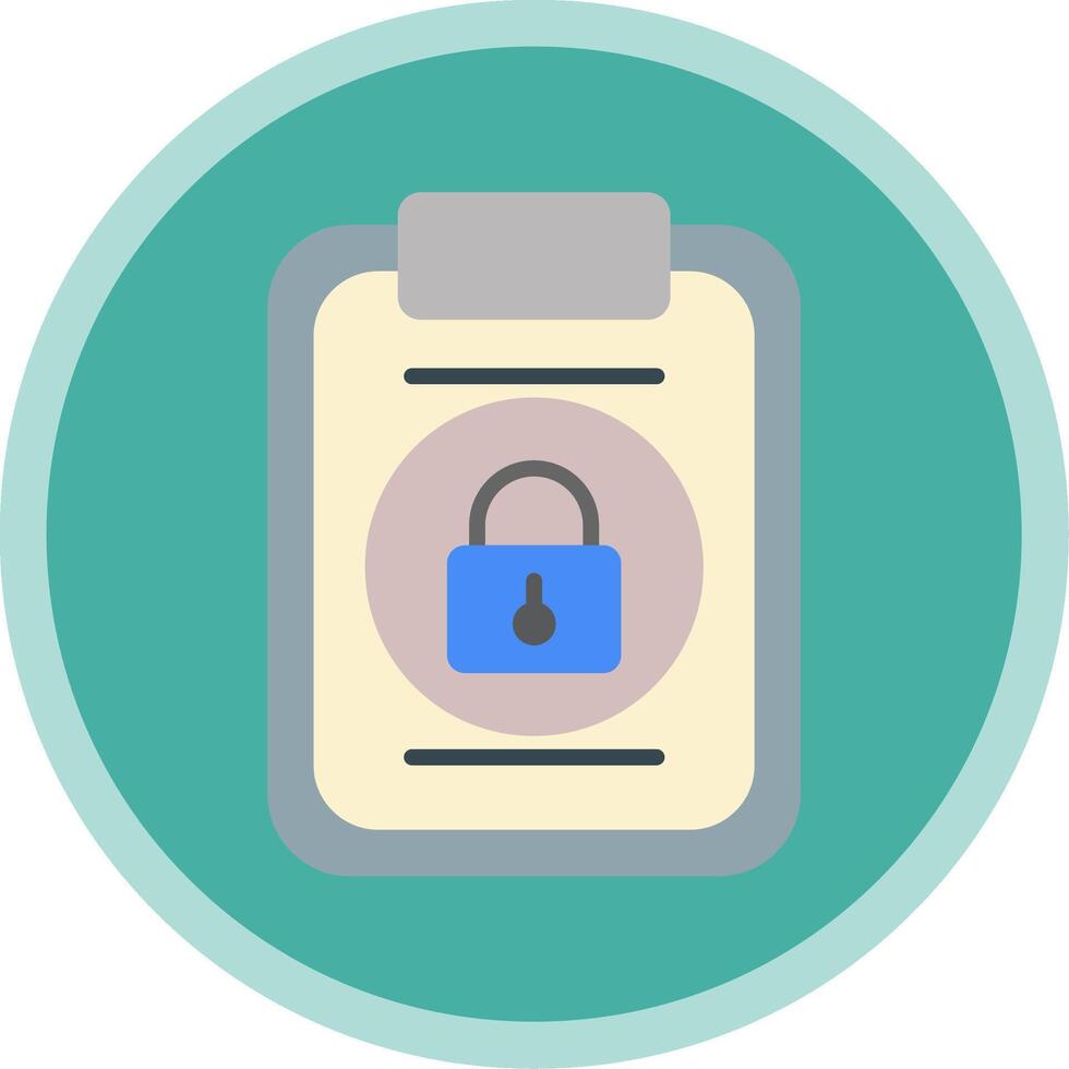 Notepad Lock Flat Multi Circle Icon vector