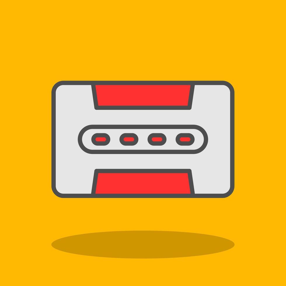 Cassette Filled Shadow Icon vector