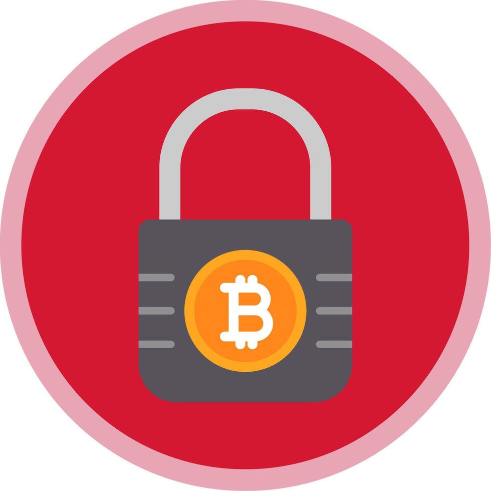 Bitcoin Encryption Flat Multi Circle Icon vector