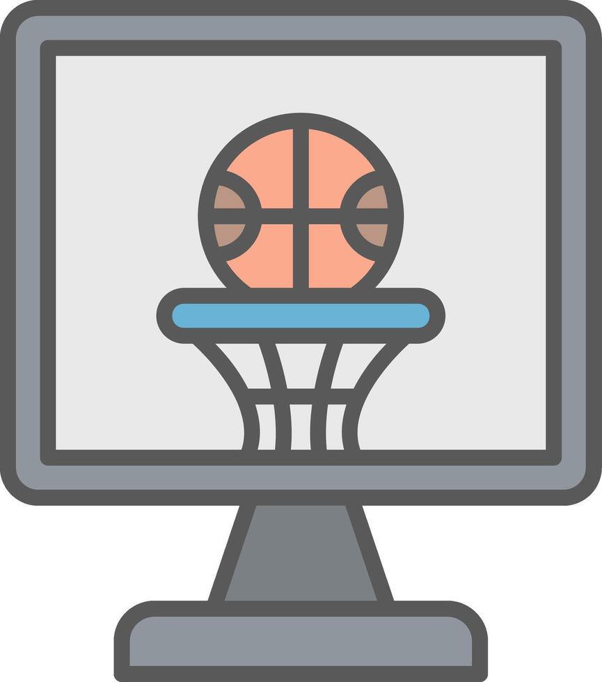 Basketball Line Filled Light Icon vector