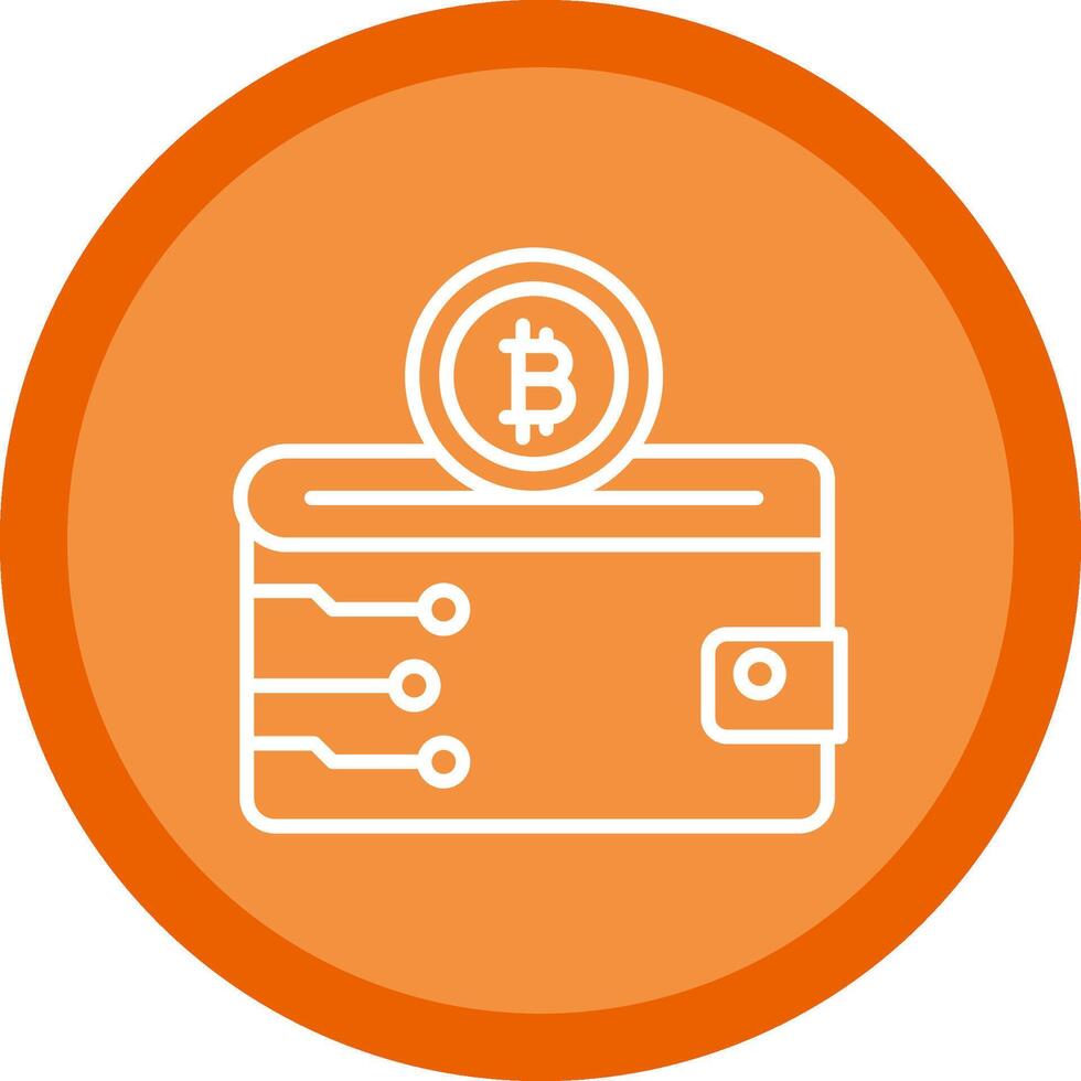 Cryptocurrency Wallet Line Multi Circle Icon vector