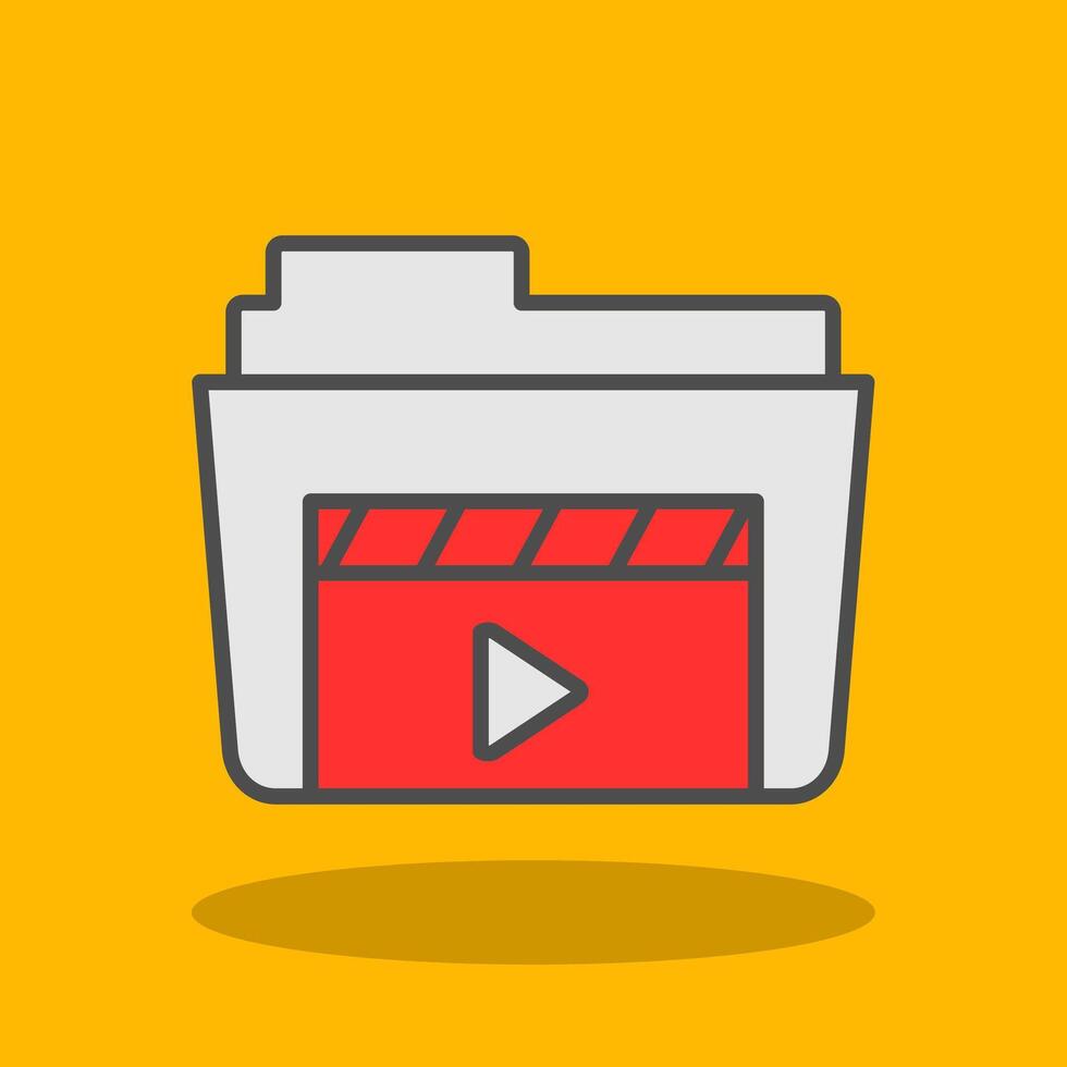 Footage Filled Shadow Icon vector
