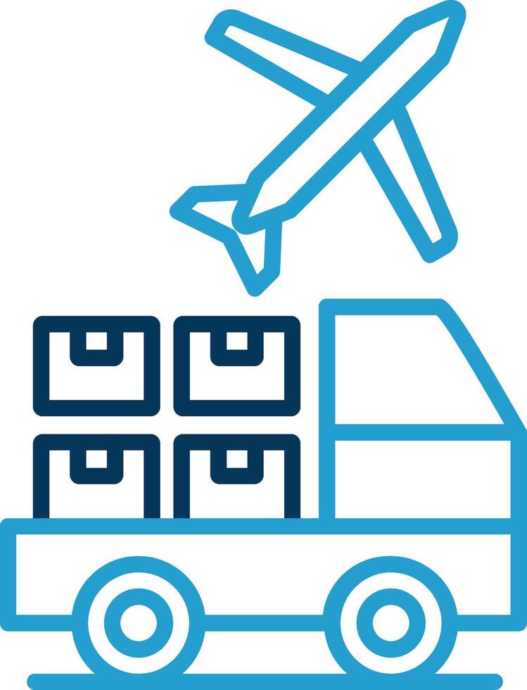 Logistic Service Provider Line Blue Two Color Icon vector