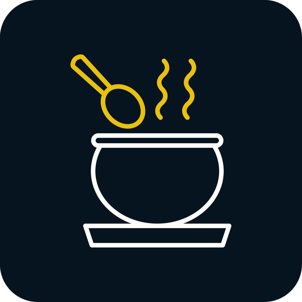 Soup Line Red Circle Icon vector