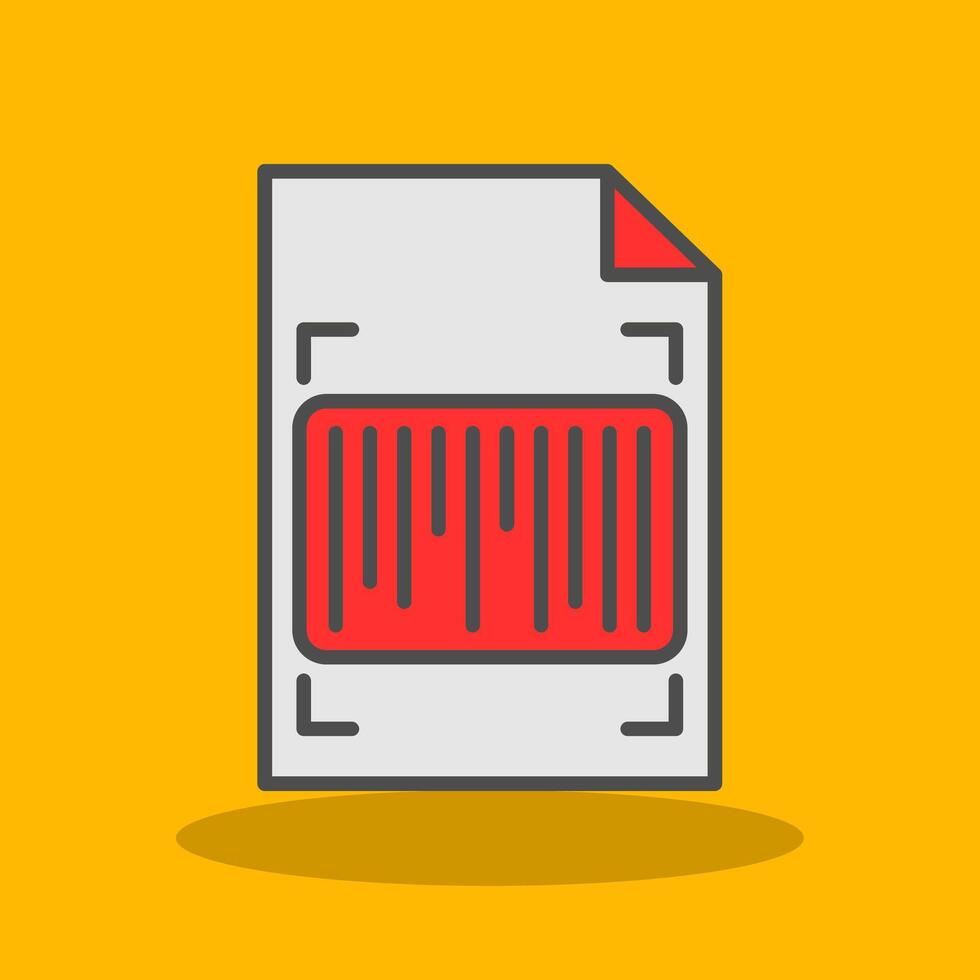 Barcode Filled Shadow Icon vector