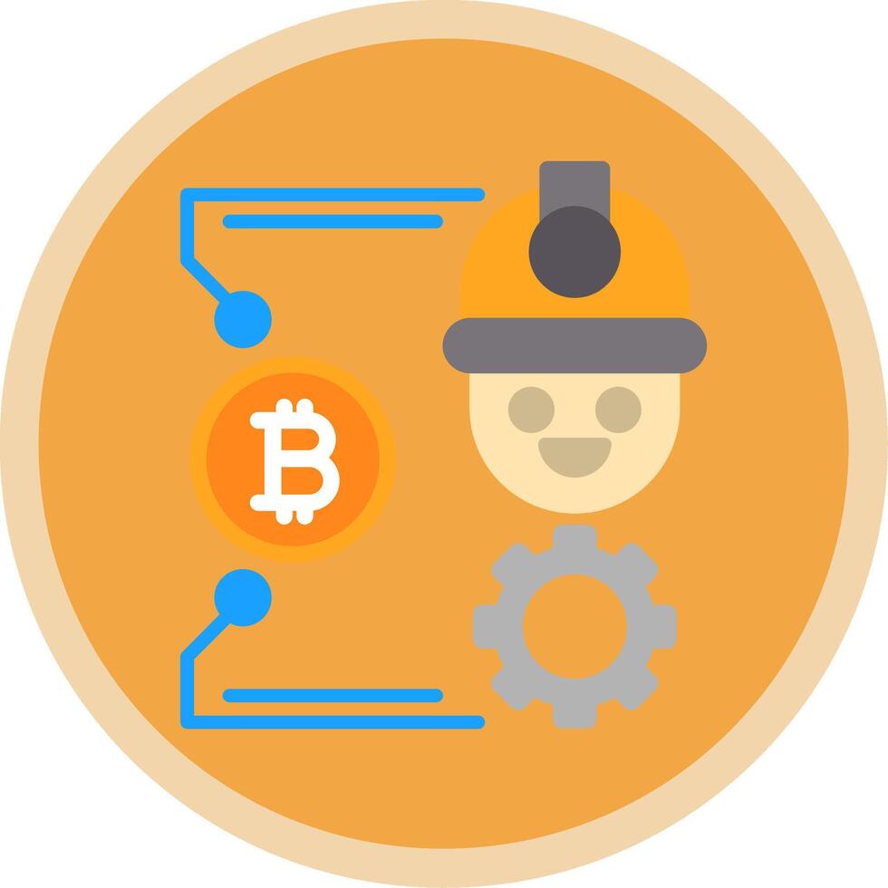 bitcoin arte plano multi circulo icono vector