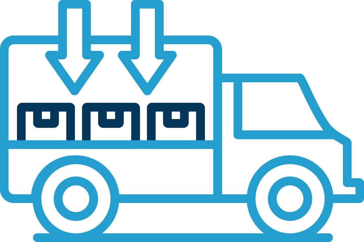 Courier And Outsourcing Line Blue Two Color Icon vector