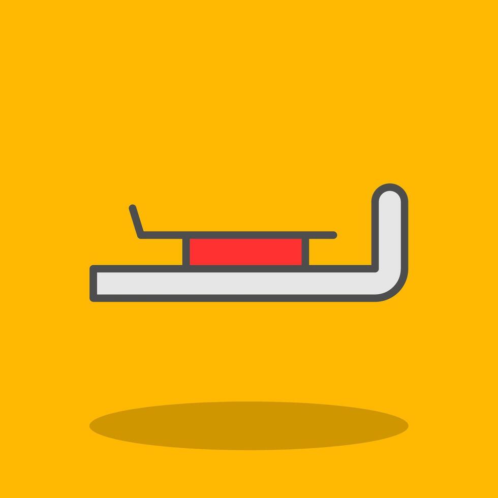 Sledge Filled Shadow Icon vector