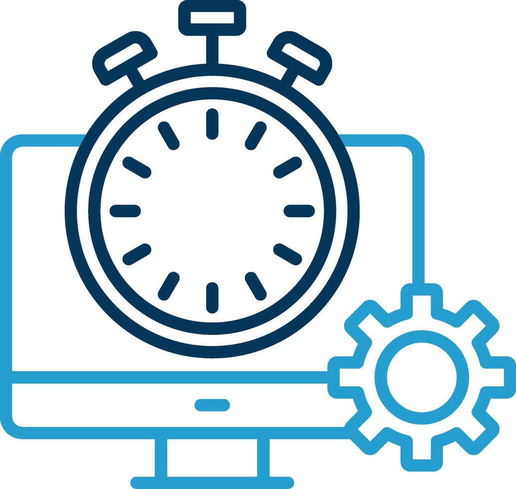 Fast Processing Line Blue Two Color Icon vector