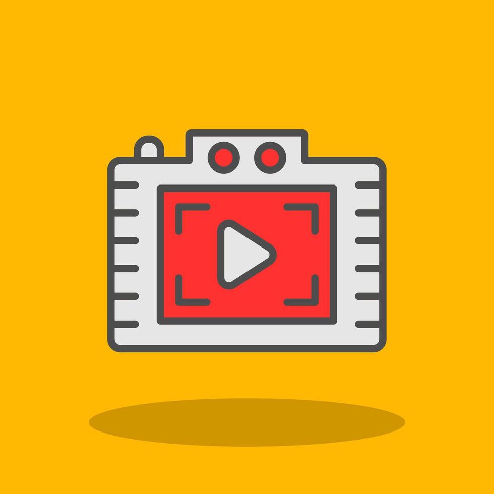 Play Filled Shadow Icon vector