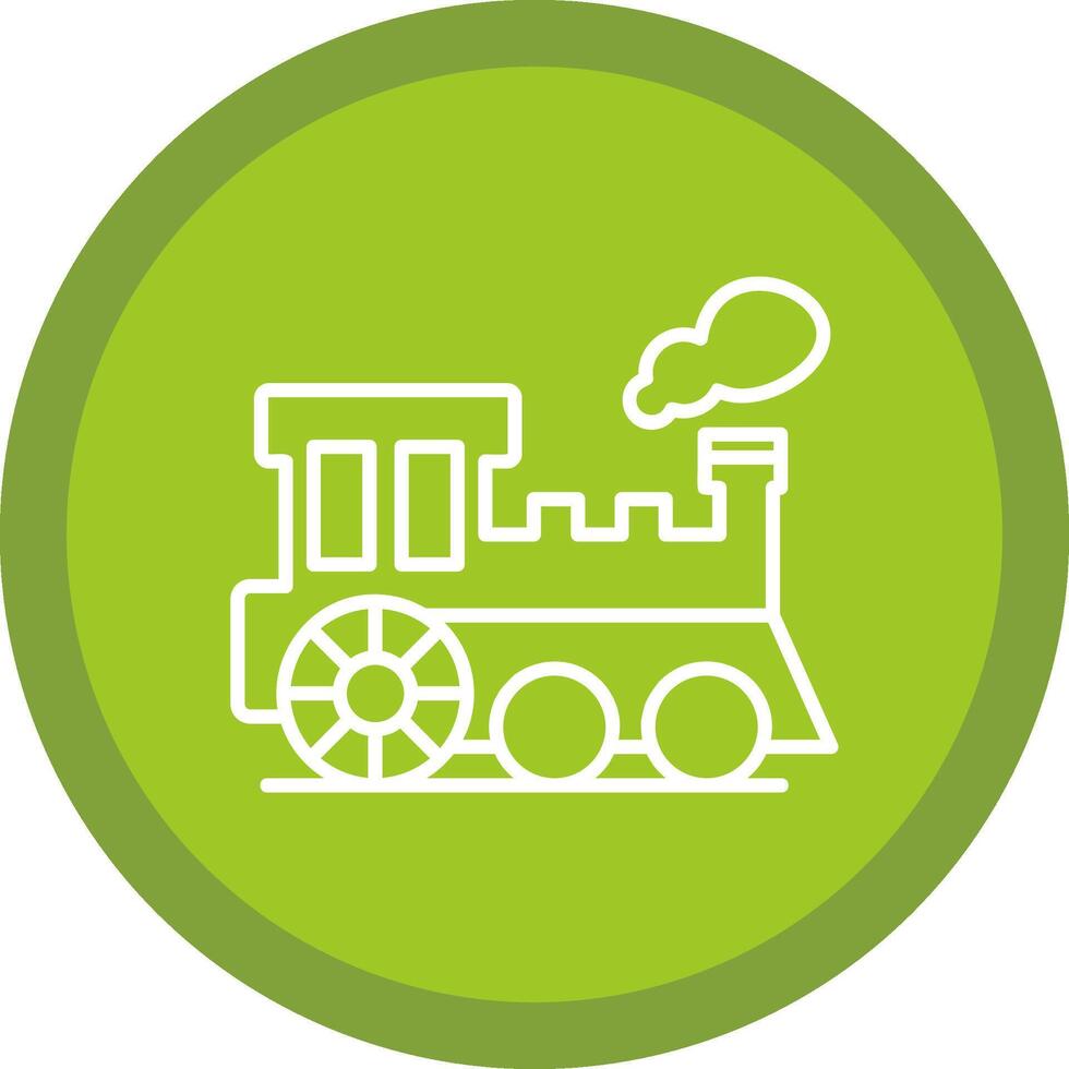 Steam Train Line Multi Circle Icon vector