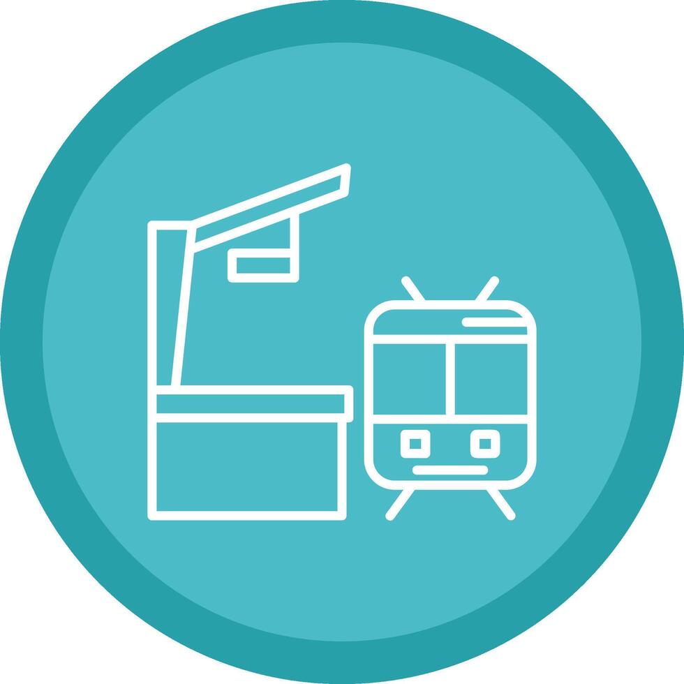Railroad Station Line Multi Circle Icon vector