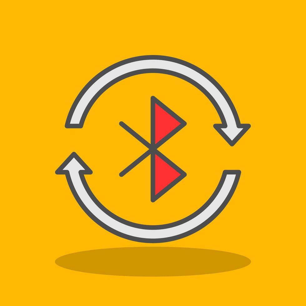 Bluetooth Filled Shadow Icon vector