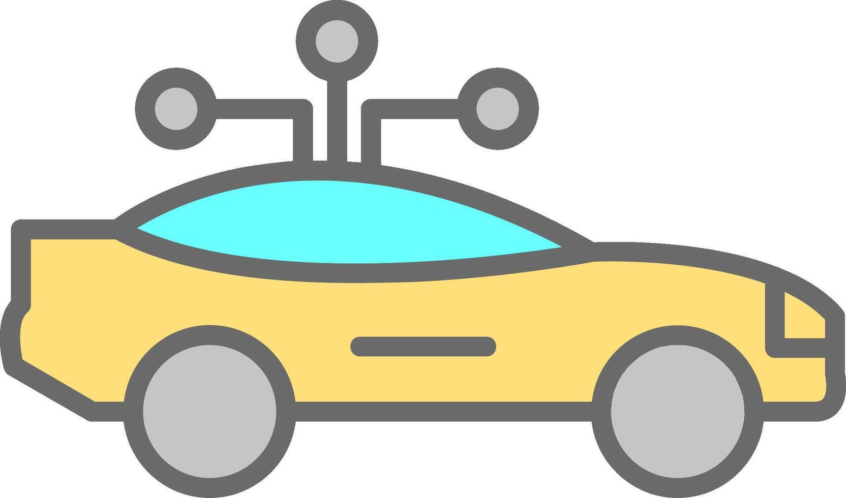 Smart Car Line Filled Light Icon vector