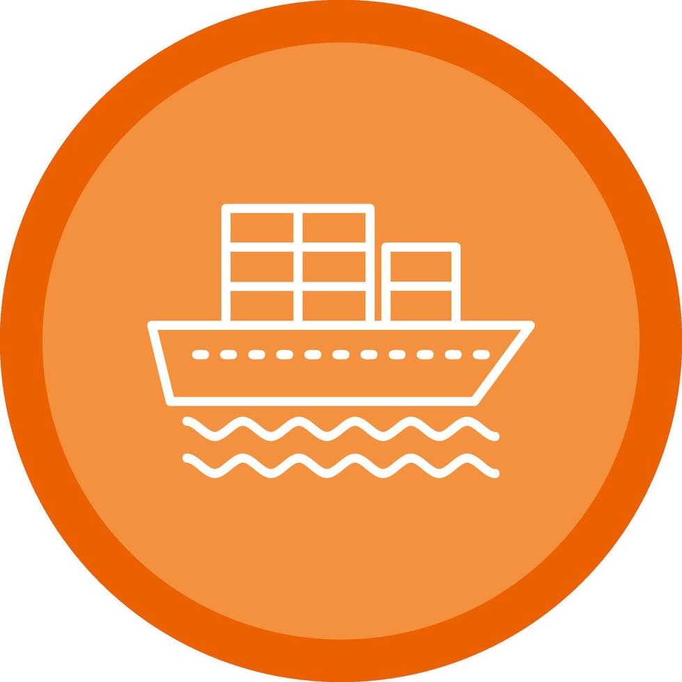 Container Ship Line Multi Circle Icon vector