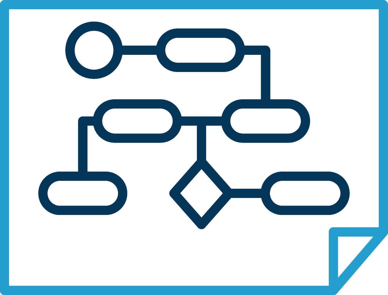 Work Flow Process Line Blue Two Color Icon vector