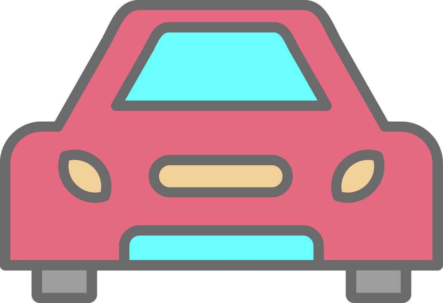 Car Line Filled Light Icon vector