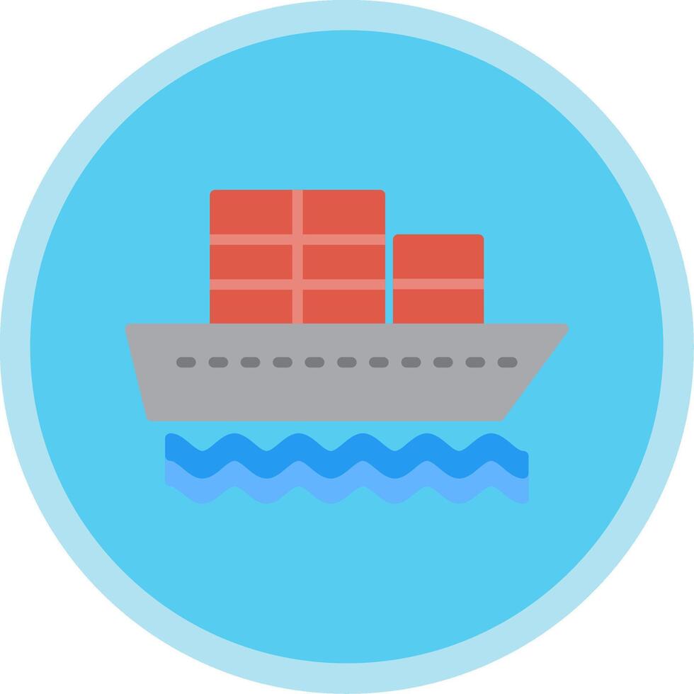 Container Ship Flat Multi Circle Icon vector