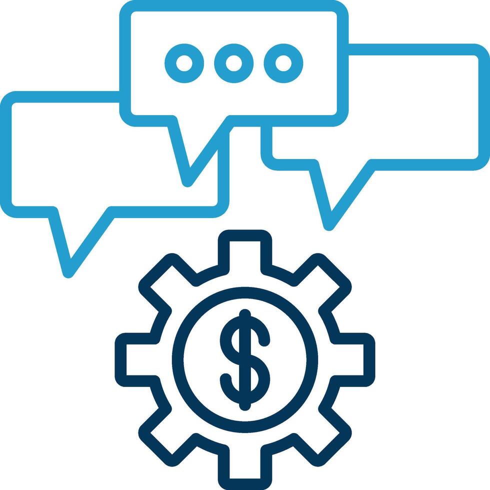 Business Dialog Line Blue Two Color Icon vector