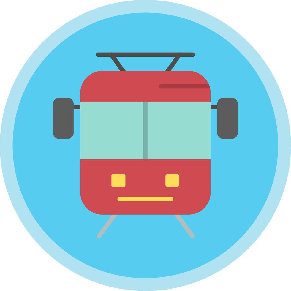 Old Tram Flat Multi Circle Icon vector