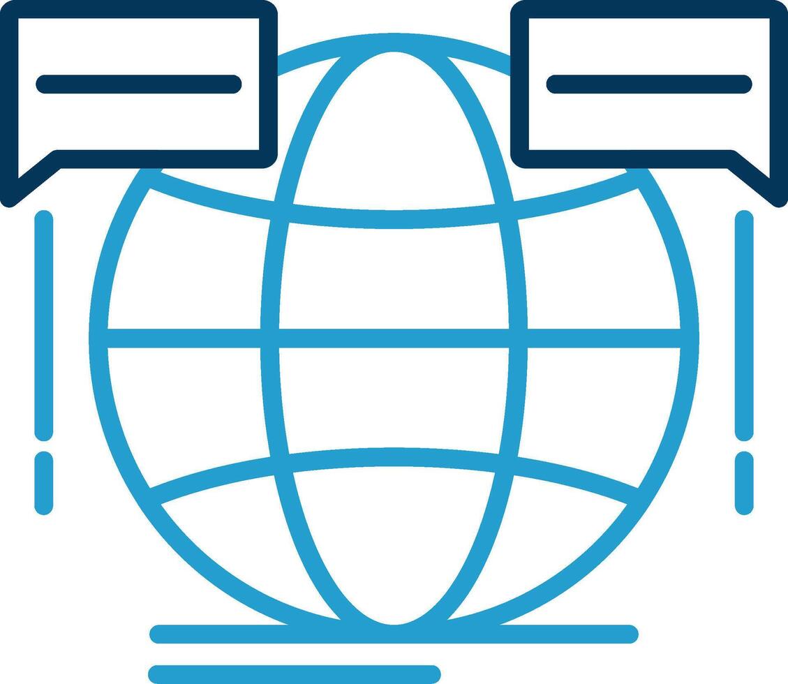 Global Forum Line Blue Two Color Icon vector