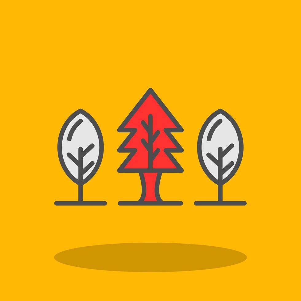 Forest Filled Shadow Icon vector