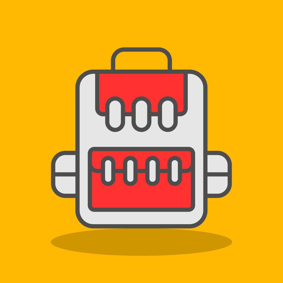 Rucksack Filled Shadow Icon vector