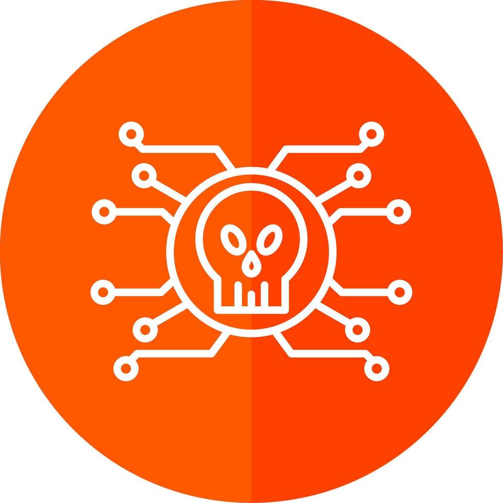 Cyber Attack Line Red Circle Icon vector