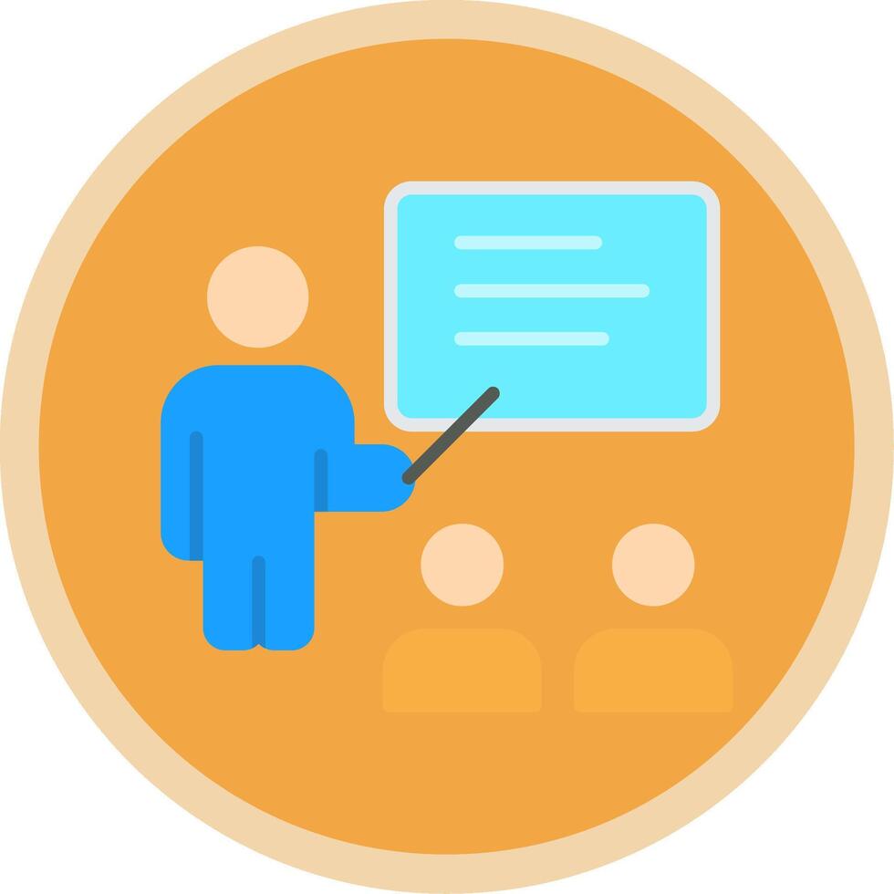 Training Courses Flat Multi Circle Icon vector