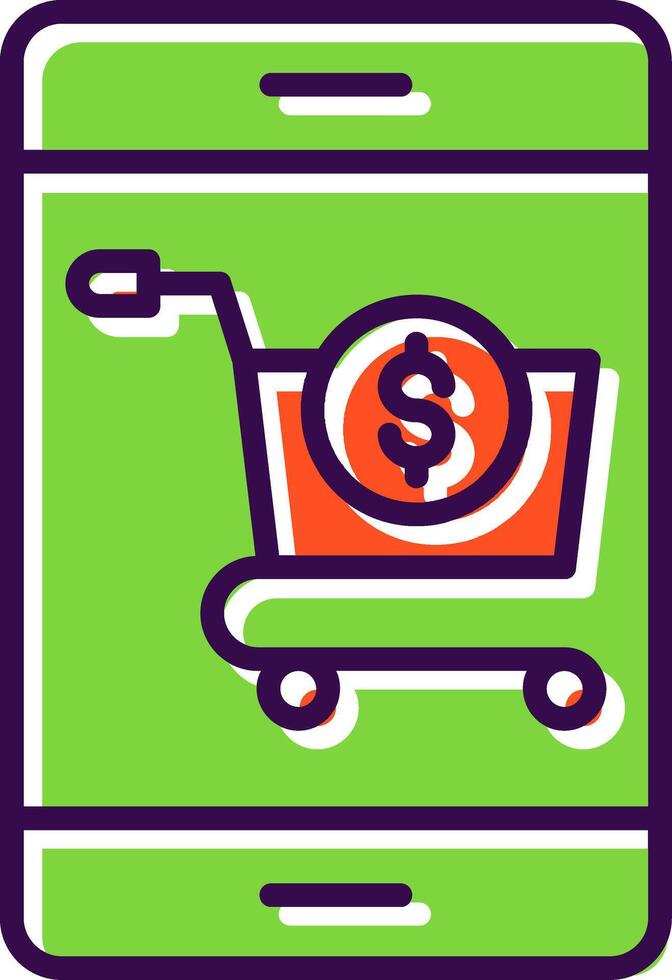 Onfilled Design Shopping filled Design Icon vector
