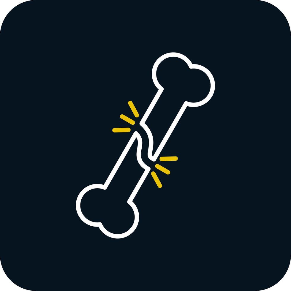 Broken Bone Line Red Circle Icon vector