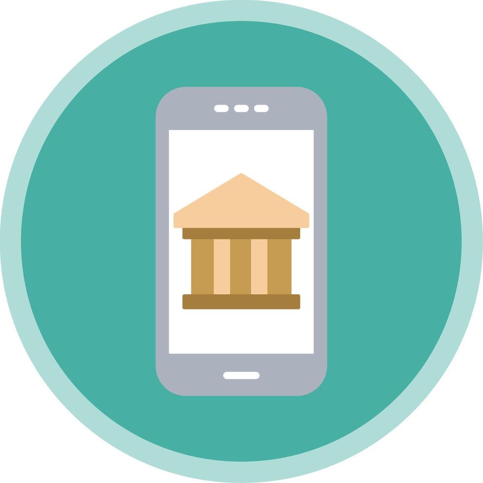 Mobile Banking Flat Multi Circle Icon vector