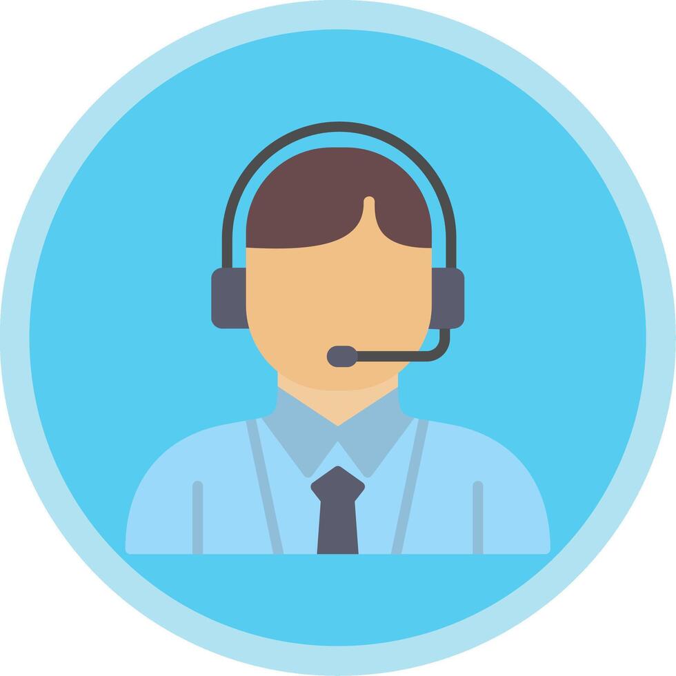Customer Service Flat Multi Circle Icon vector