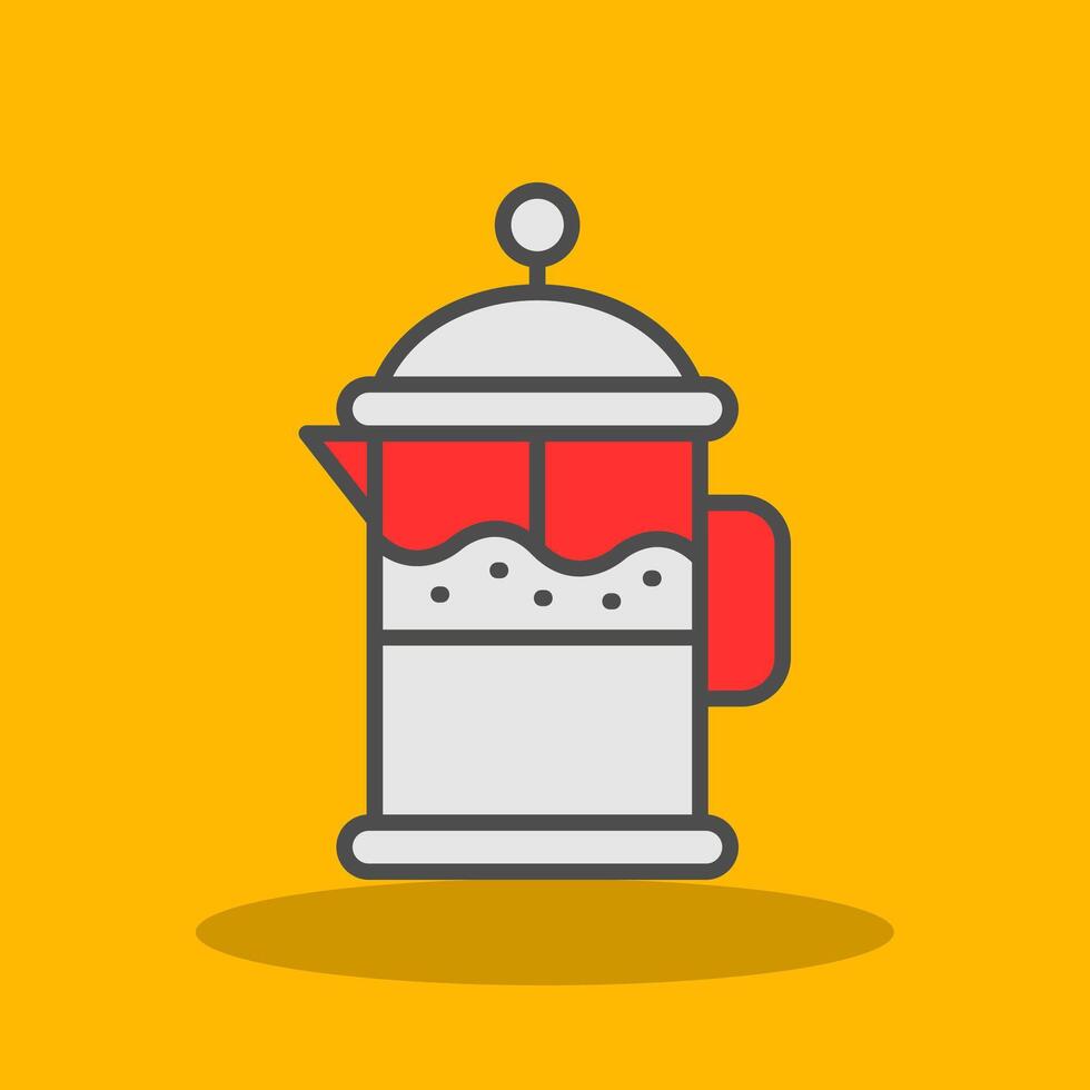 Coffee Filter Filled Shadow Icon vector