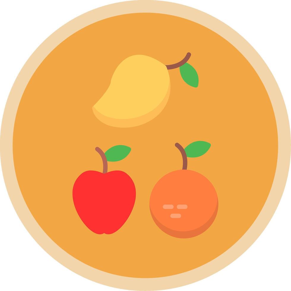 Fruits Flat Multi Circle Icon vector