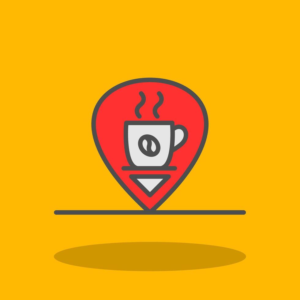 Pin Location Filled Shadow Icon vector