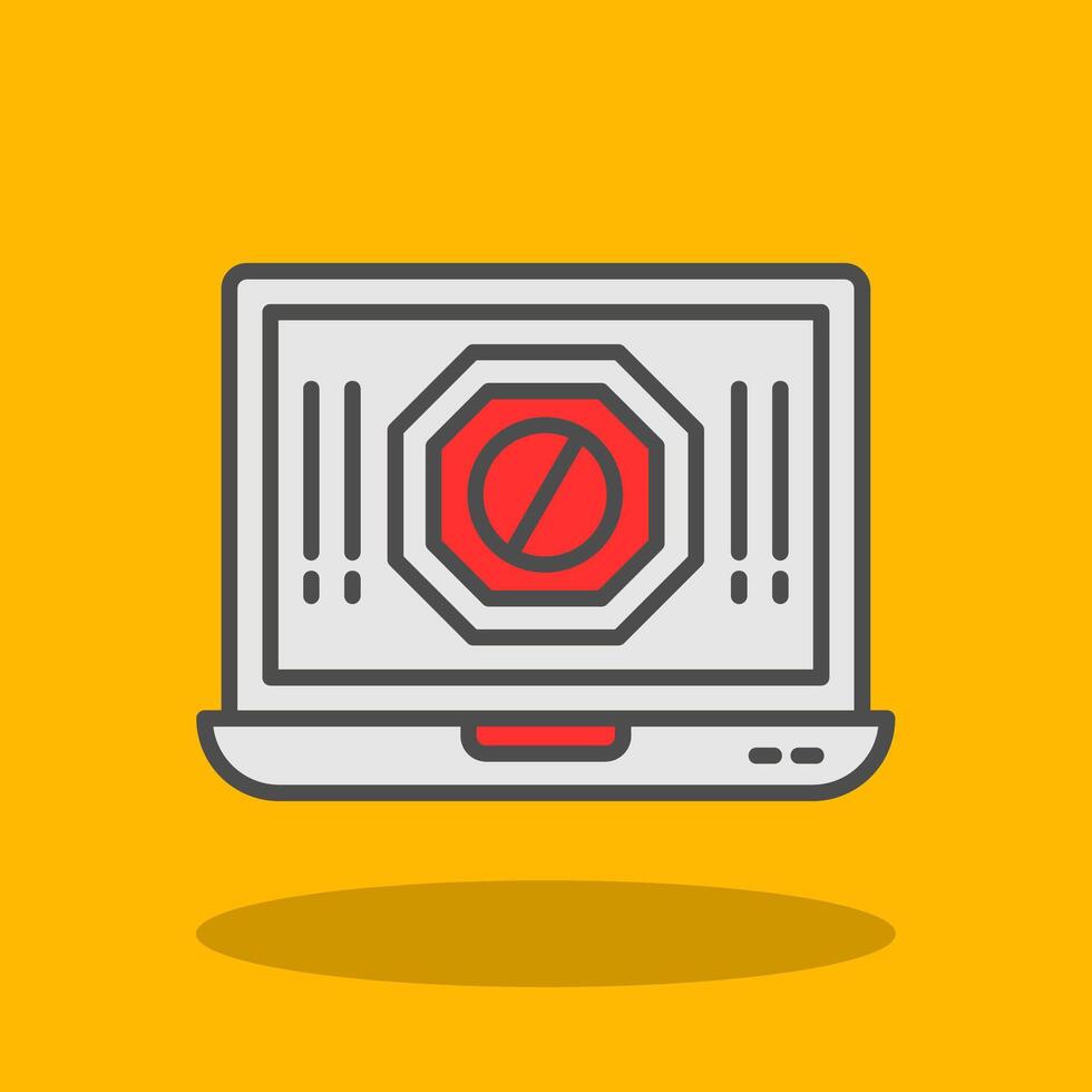 Ad Blocker Filled Shadow Icon vector