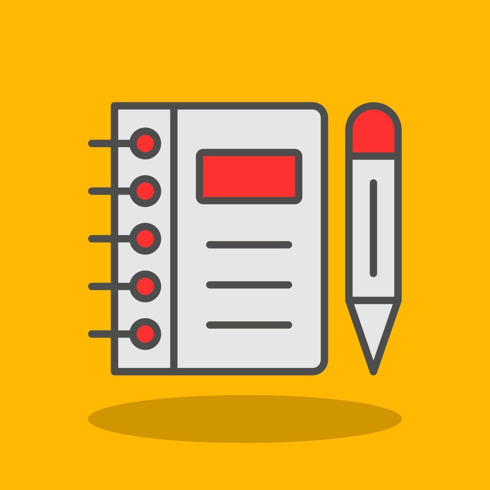 Notebook Filled Shadow Icon vector
