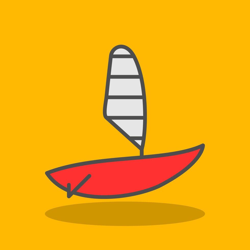 Windsurfing Filled Shadow Icon vector