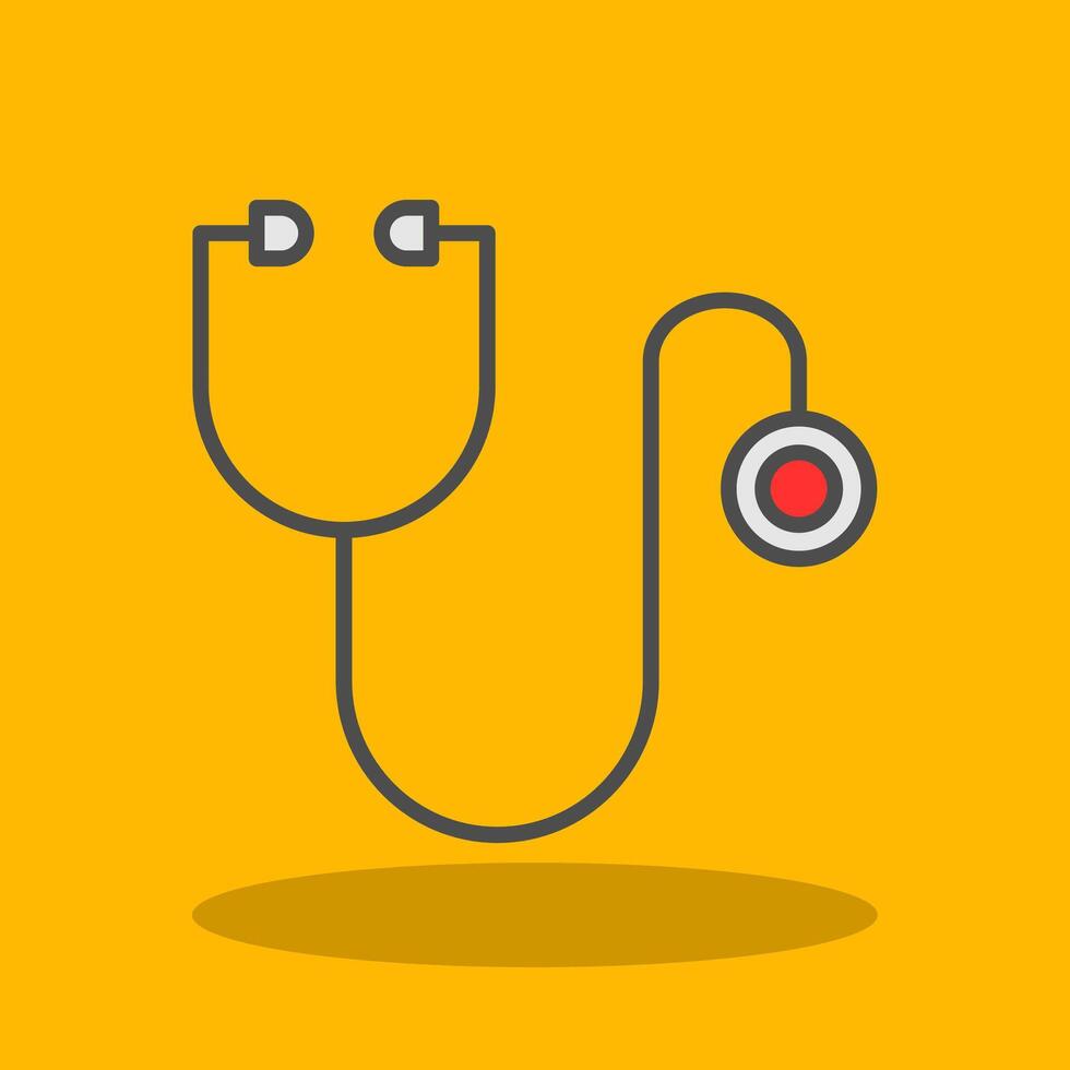 Stethoscope Filled Shadow Icon vector