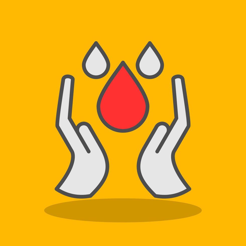 Water Saving Filled Shadow Icon vector