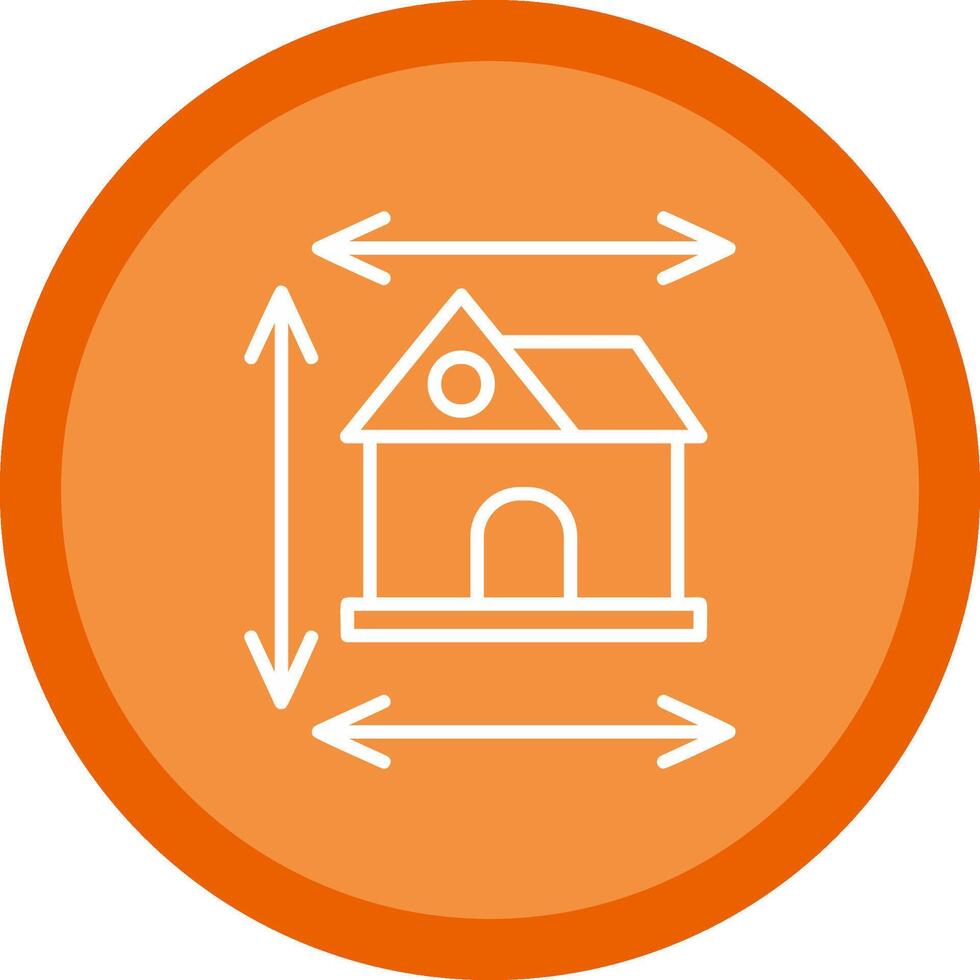 Home Dimensions Line Multi Circle Icon vector