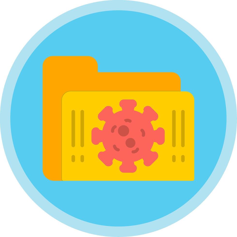 Infected Folder Flat Multi Circle Icon vector