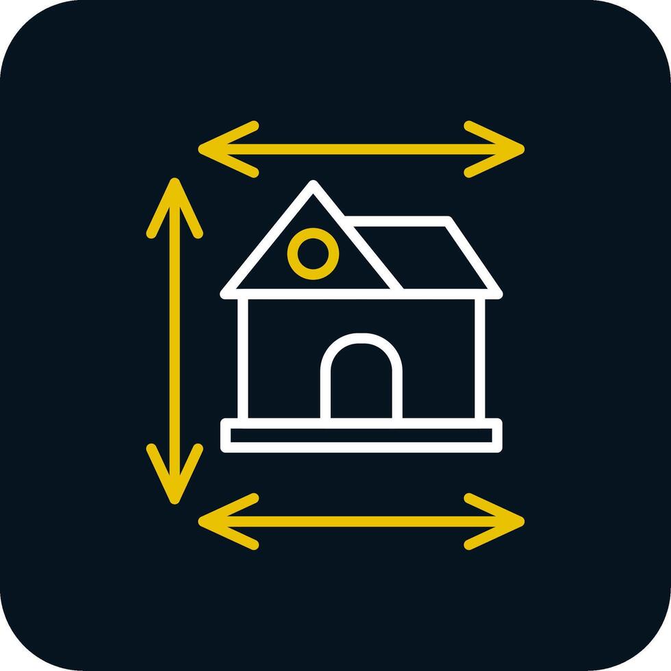 Home Dimensions Line Red Circle Icon vector