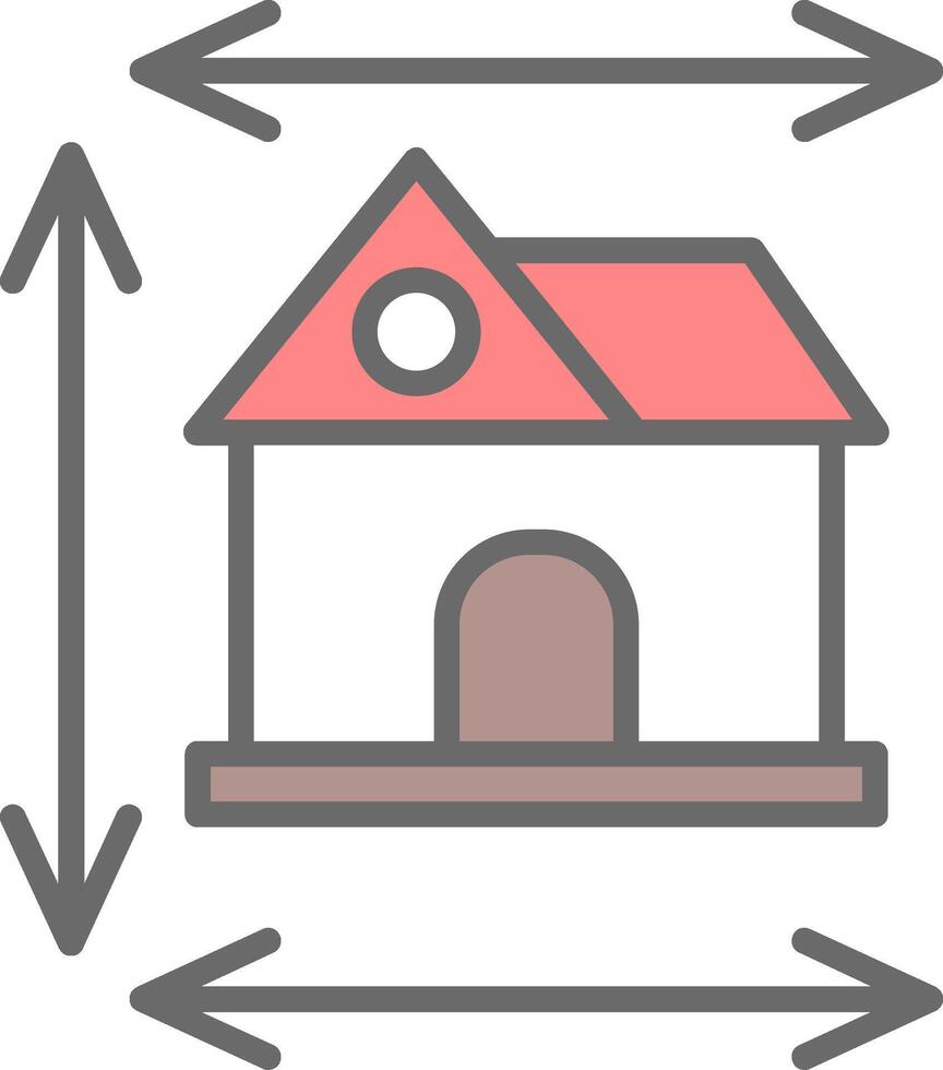 Home Dimensions Line Filled Light Icon vector